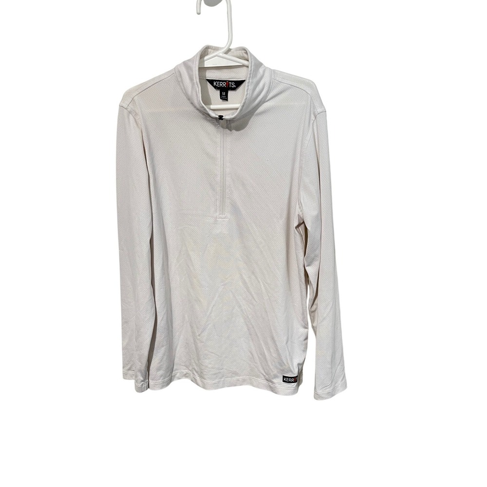 Kerrits Quarter Zip Top Kids Medium White Long Sleeve Mesh Equestrian Shirt